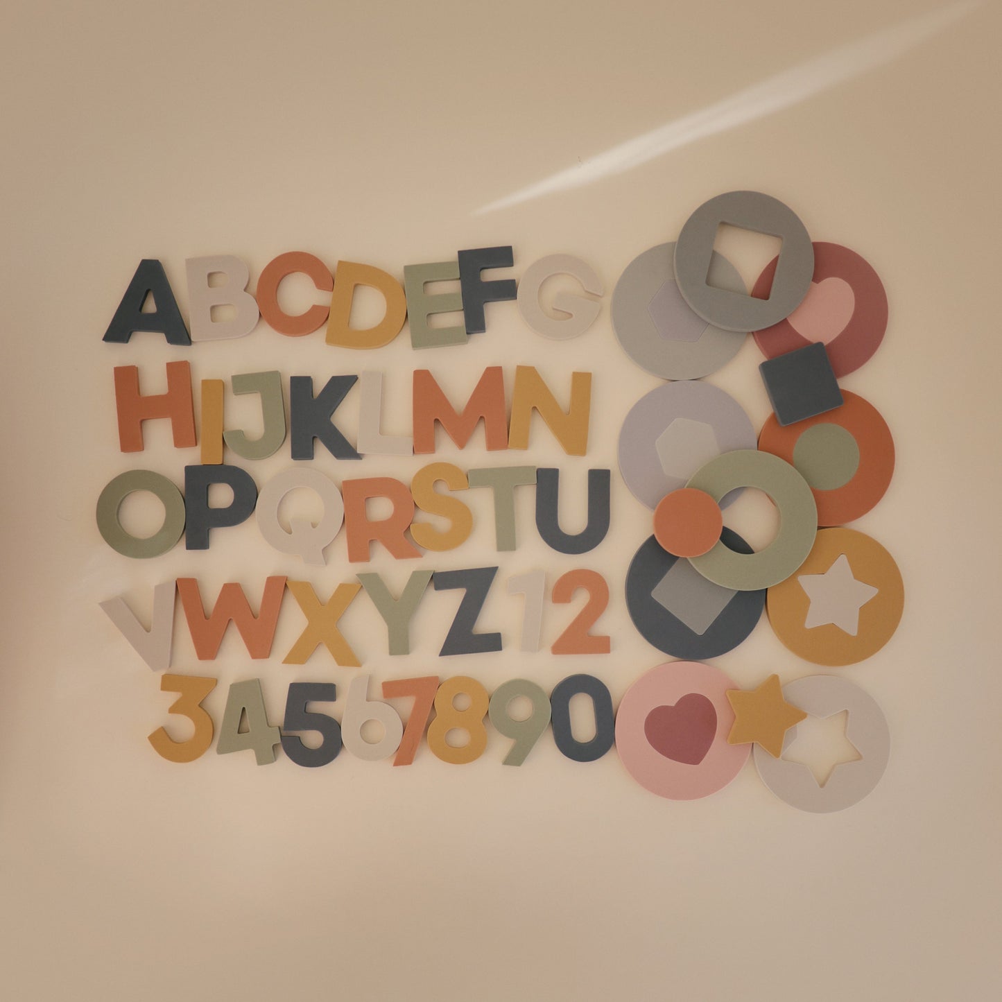 Mushie Foam Bath Puzzle β Floating Geometric Shapes
