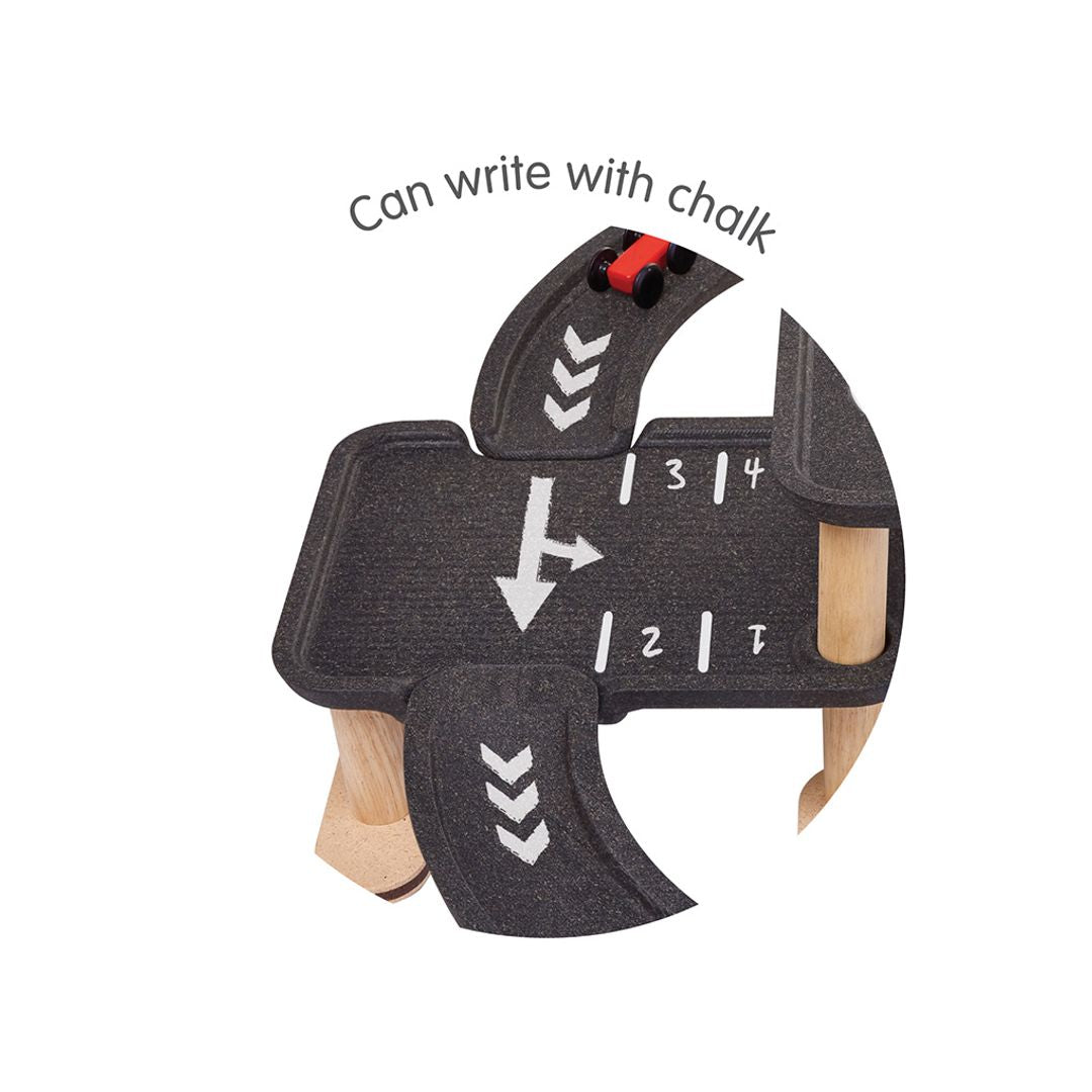 Wooden toy with gray felt surface and numbers, can write with chalk