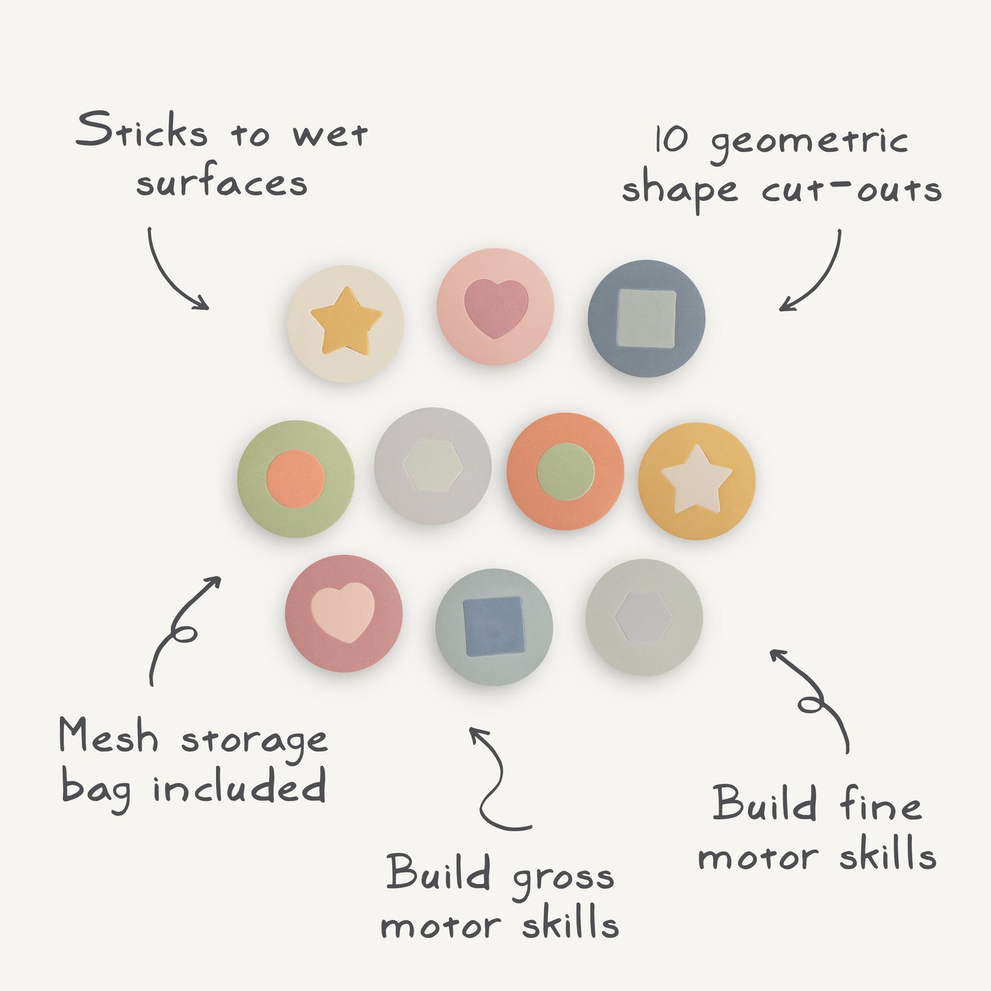 Mushie Foam Bath Puzzle β Floating Geometric Shapes