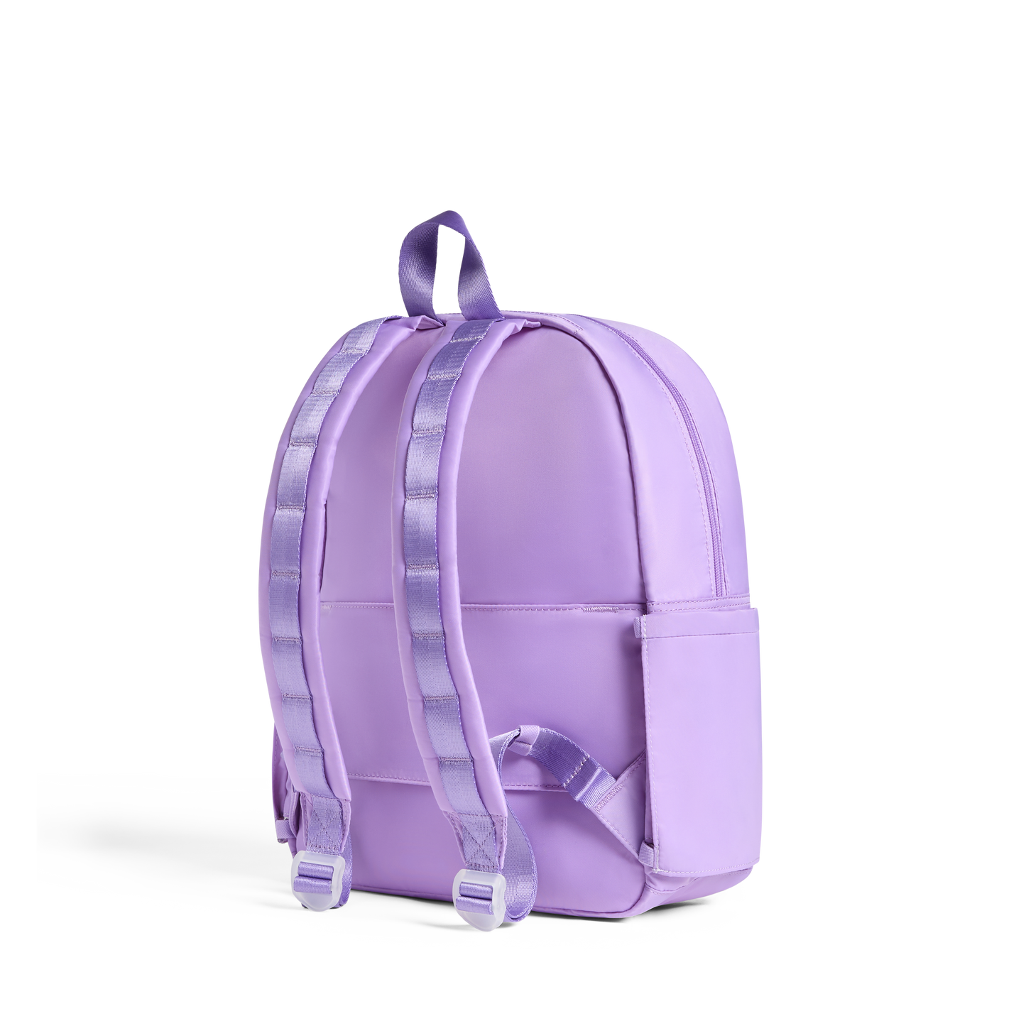 Purple backpack on a white background