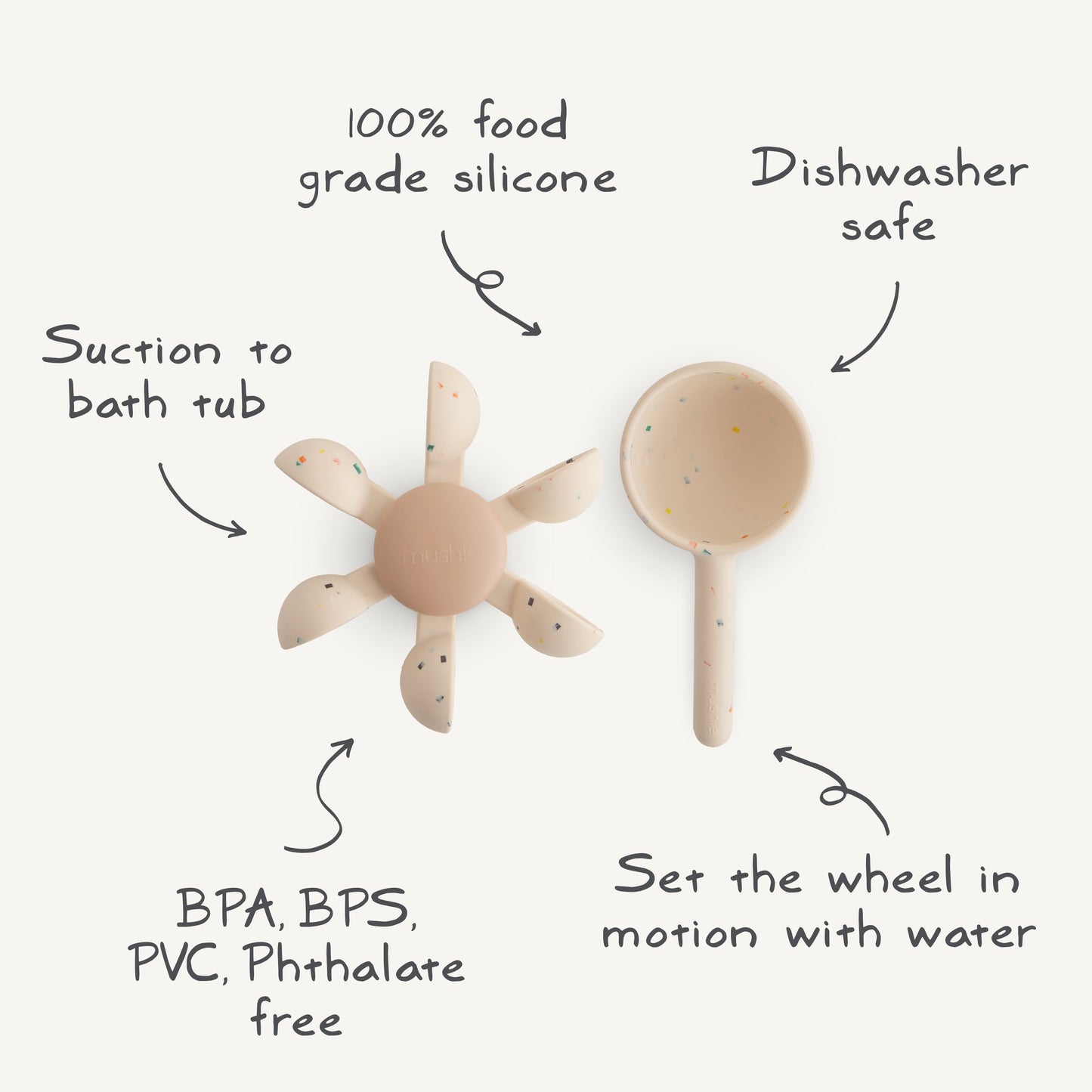 Mushie Water Wheel Bath Toy – Silicone