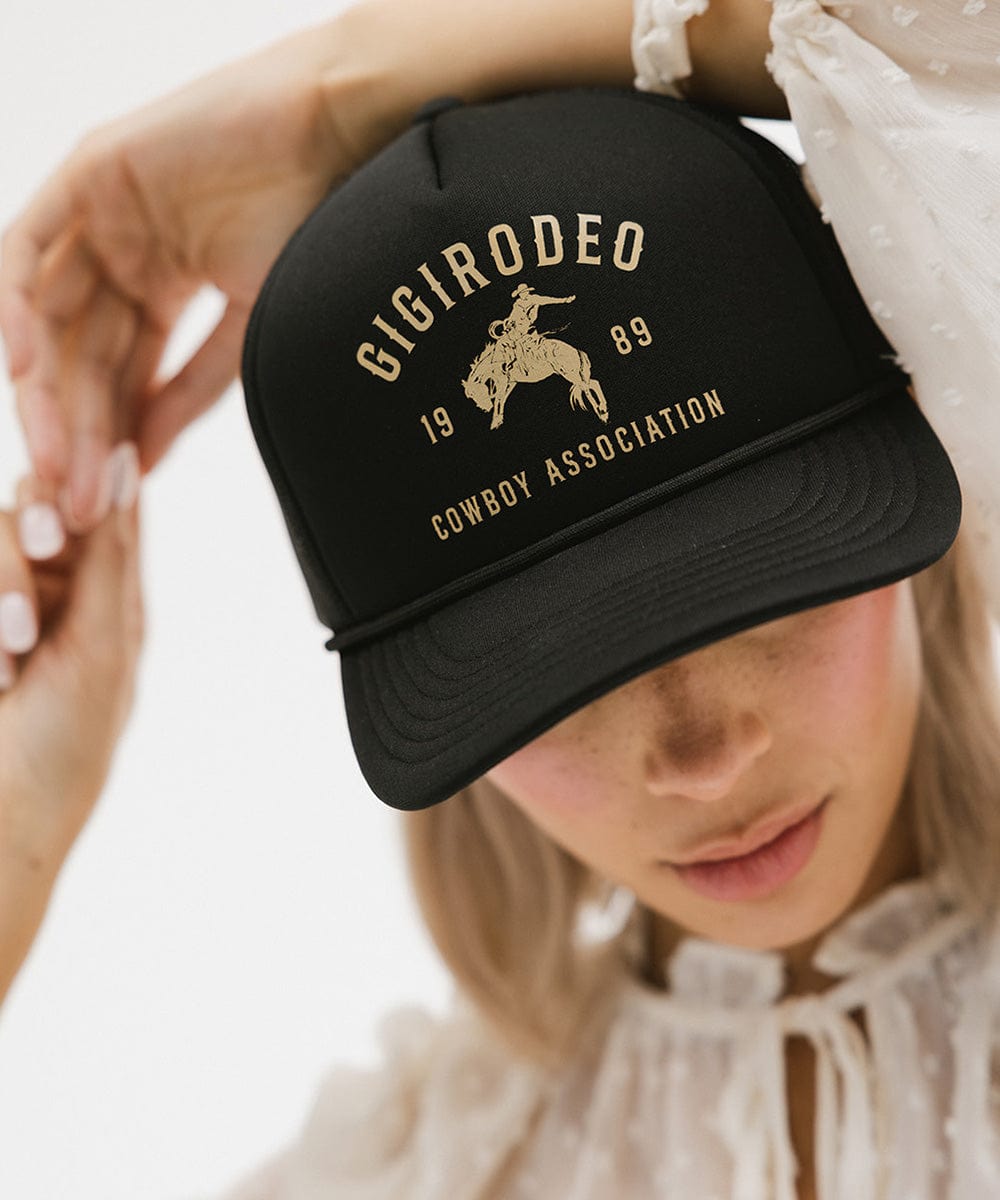 Gigi Pip Gigi Rodeo Trucker Hat – Black, Cream, Tan, Vintage  display picture 2
