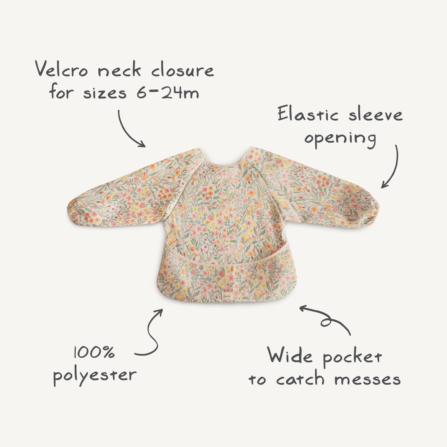 Mushie Long Sleeve Bib – Water Resistant