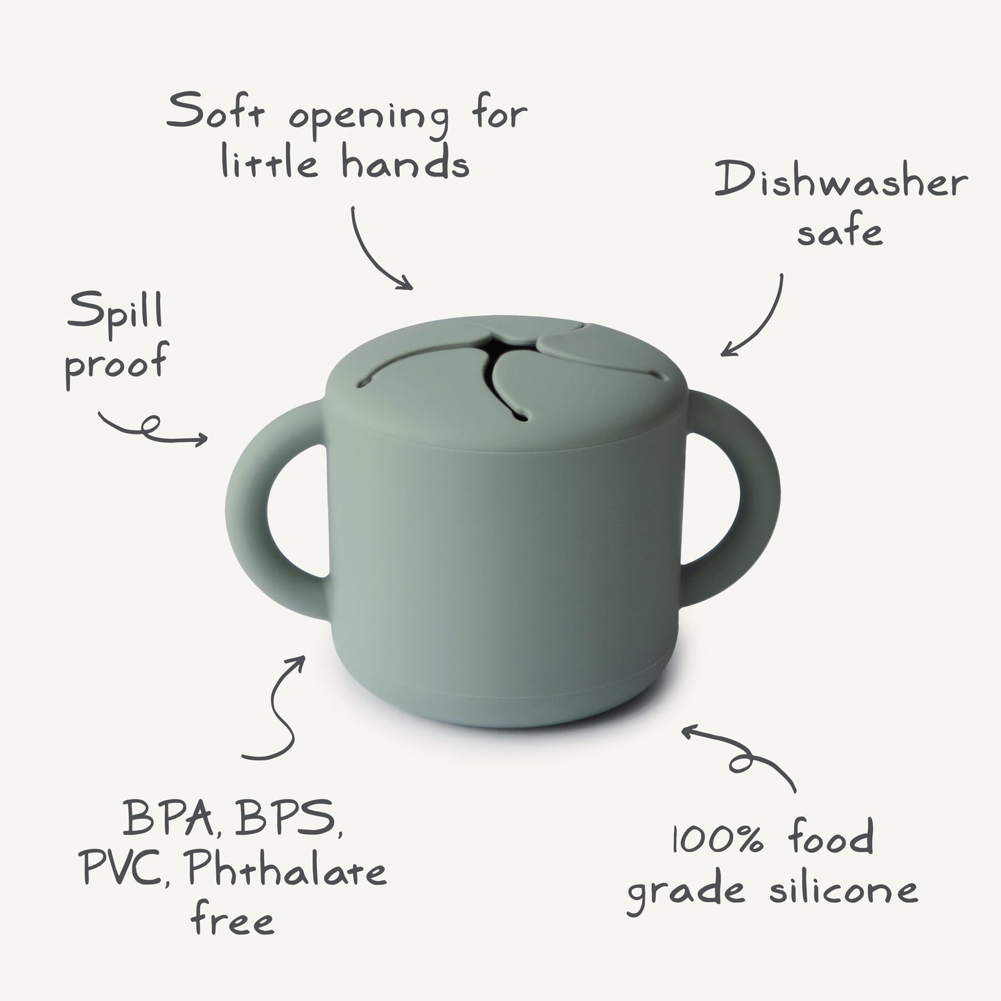 Mushie Silicone Snack Cup – Spill-Proof