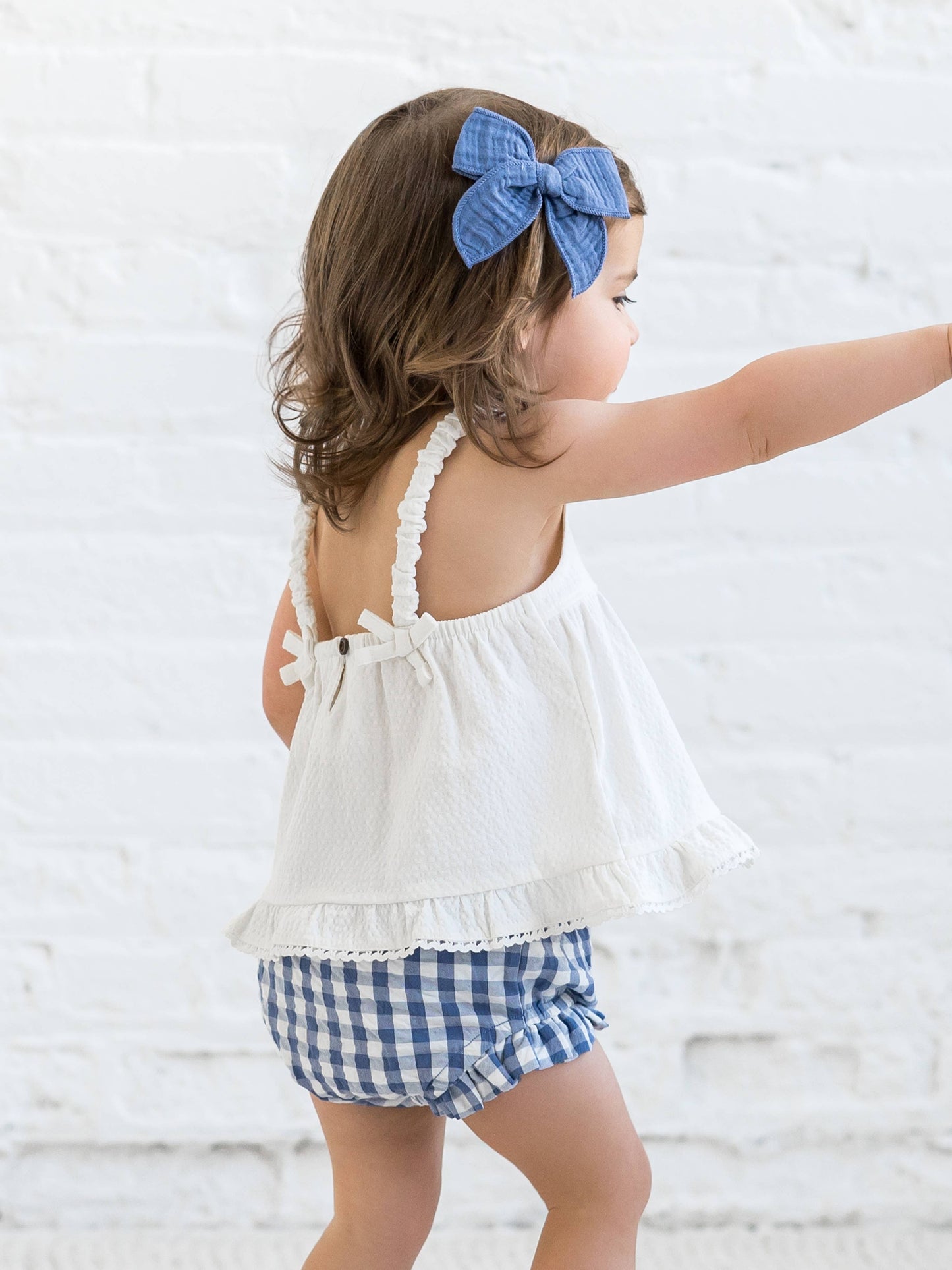Organic Ember Seersucker Ruffle Tank - Coconut