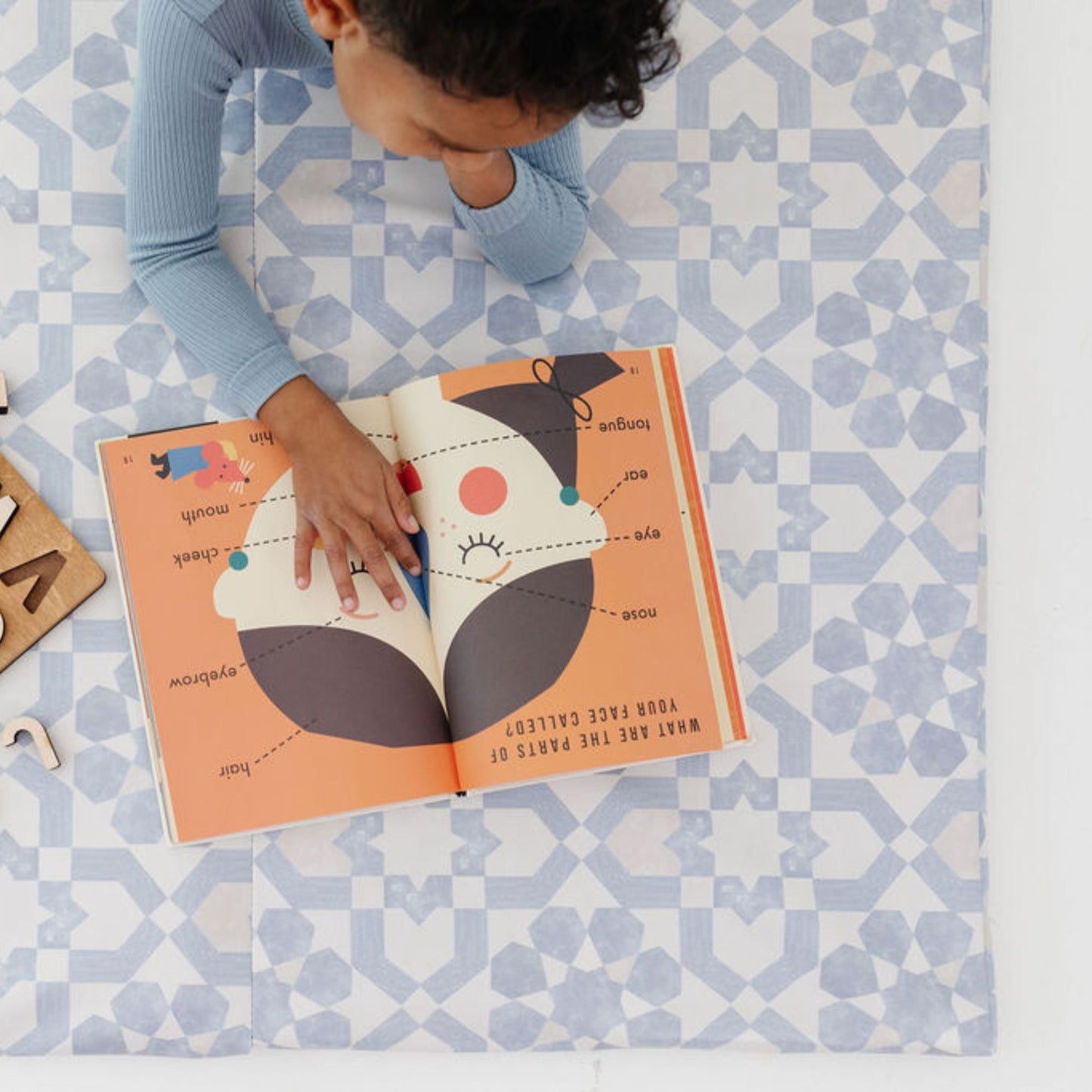 Toki Kids - Blue Tile Vegan Leather Mat