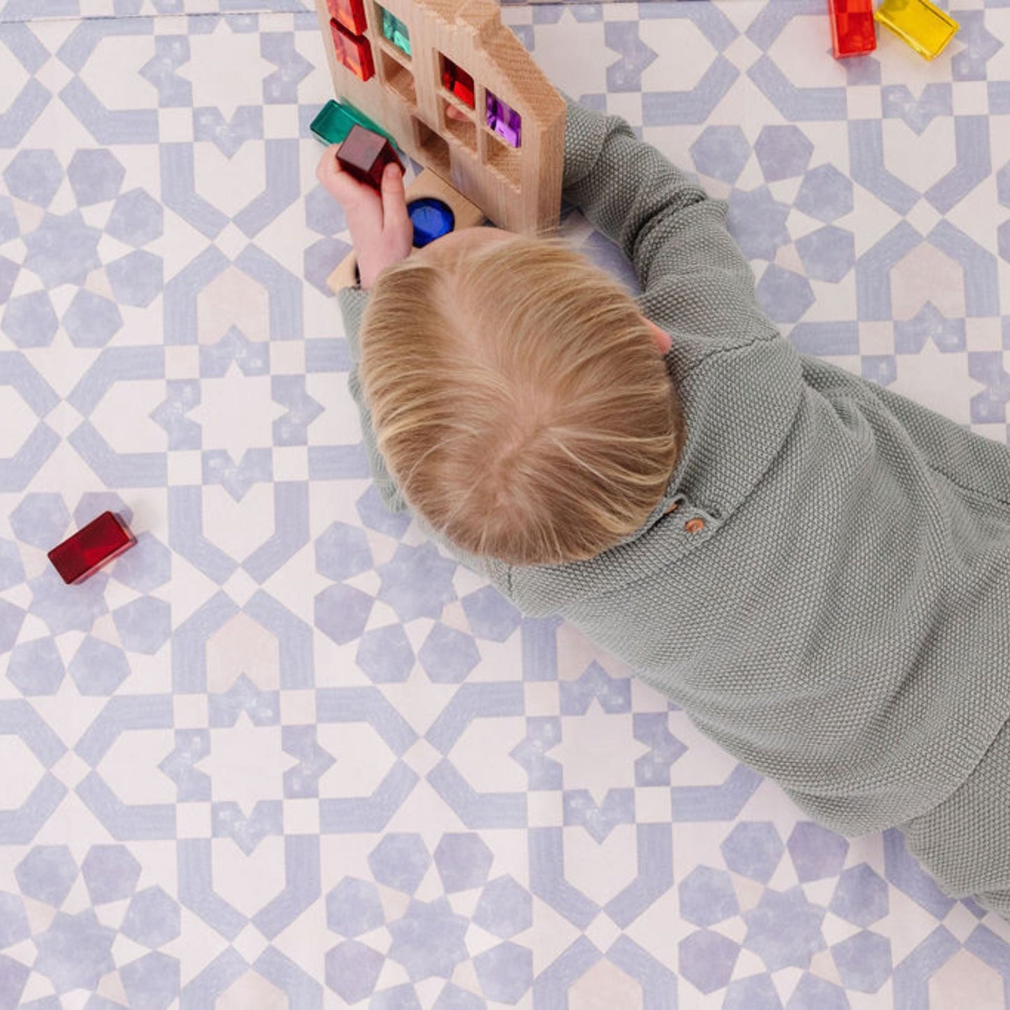 Toki Kids - Blue Tile Vegan Leather Mat