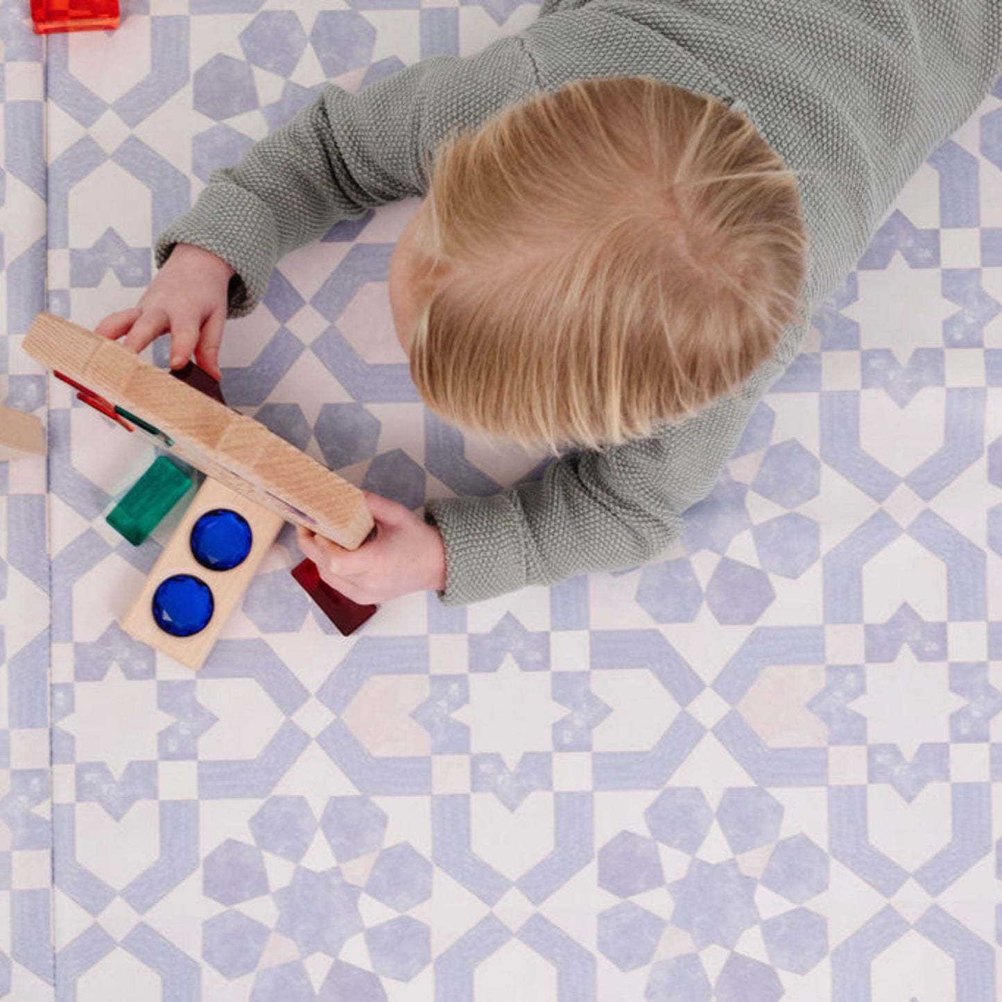 Toki Kids - Blue Tile Vegan Leather Mat