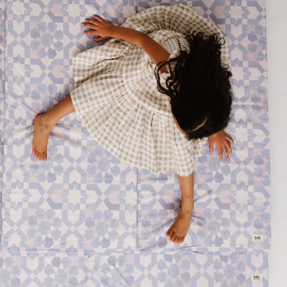 Toki Kids - Blue Tile Organic Cotton Mat