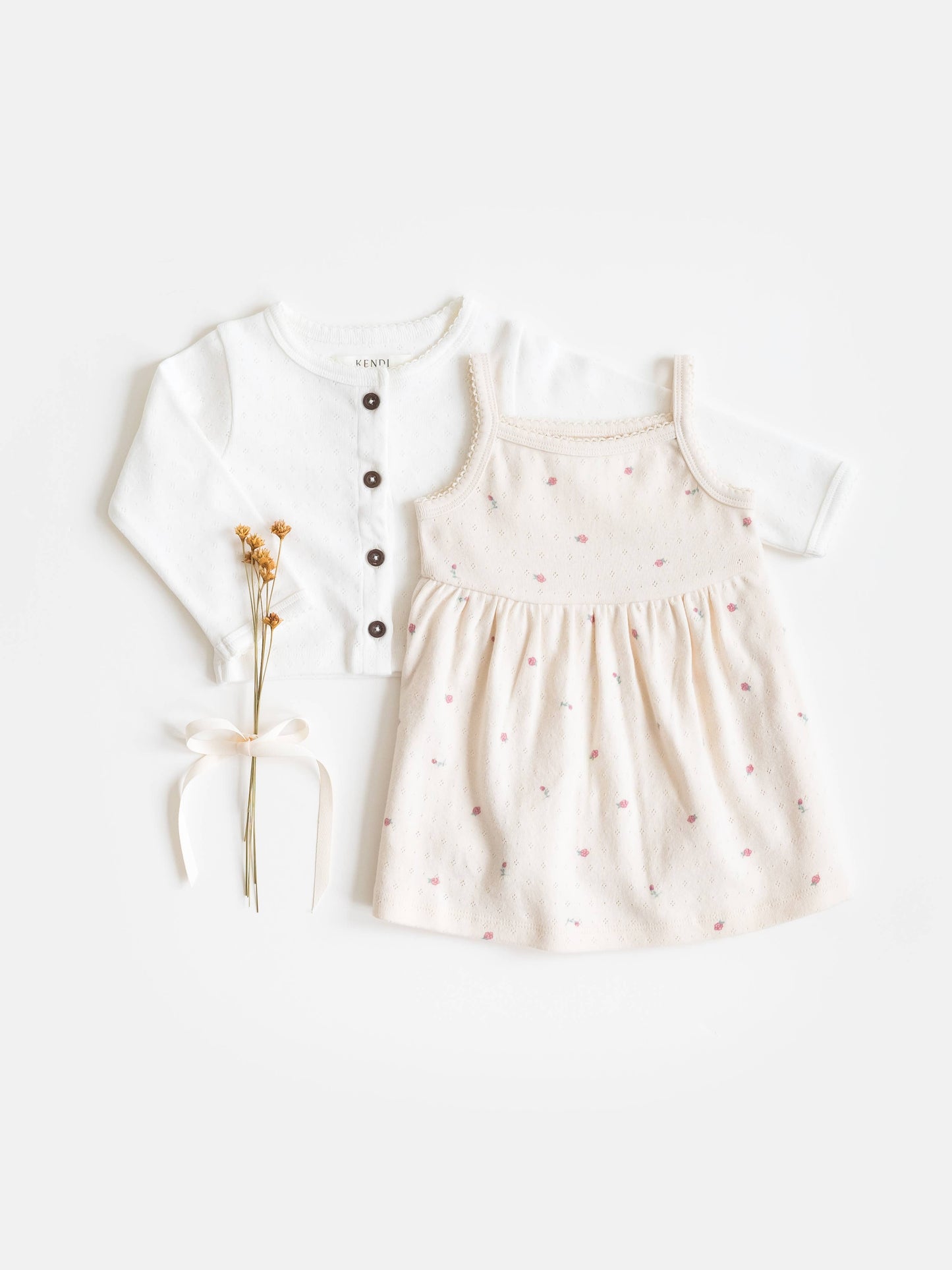Organic Baby Soleil Pointelle Bodysuit Dress - Pia Floral
