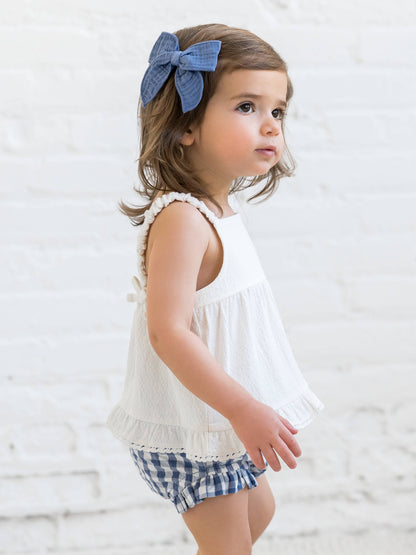Organic Ember Seersucker Ruffle Tank - Coconut