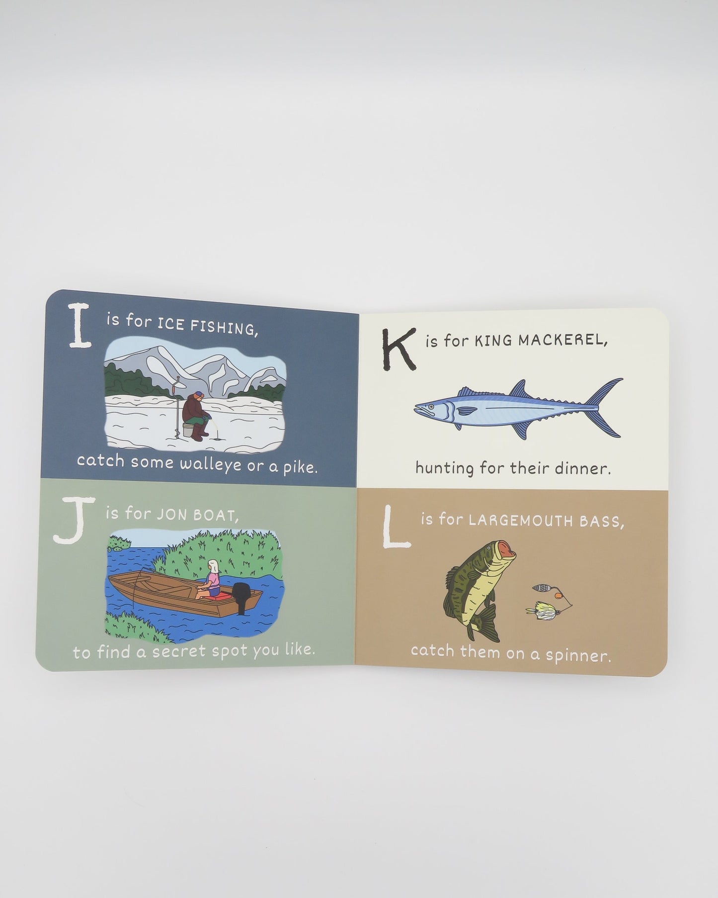 Educational card with illustrations and text about fishing, on a white background