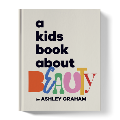 Book titled 'a kids book about BEAUTY' by Ashley Graham on a white background