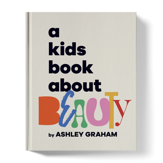 Book titled 'a kids book about BEAUTY' by Ashley Graham on a white background