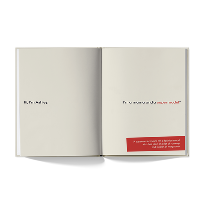 Open book with text on a white background