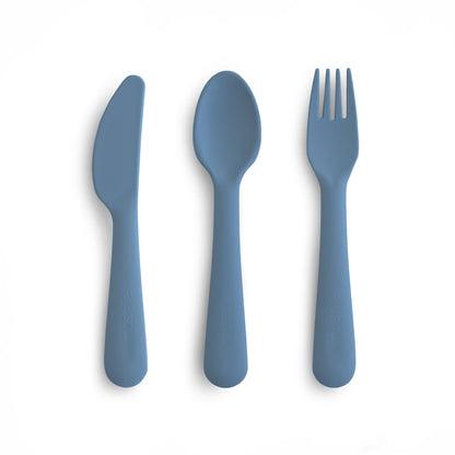 Mushie Dinnerware Cutlery Set – Toddler Fork, Spoon & Knife