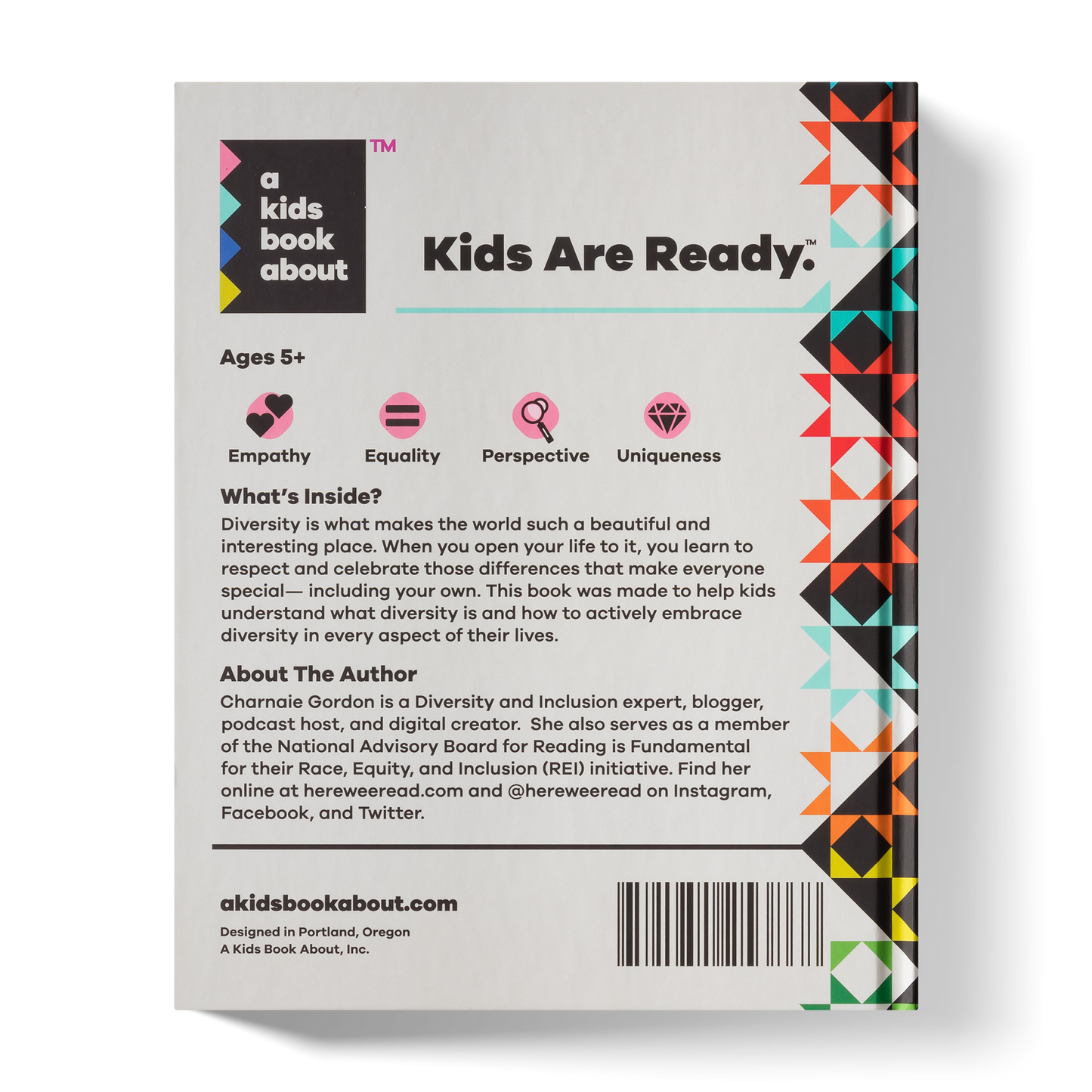 Back cover of a book titled 'Kids Are Ready.' with text and design elements.