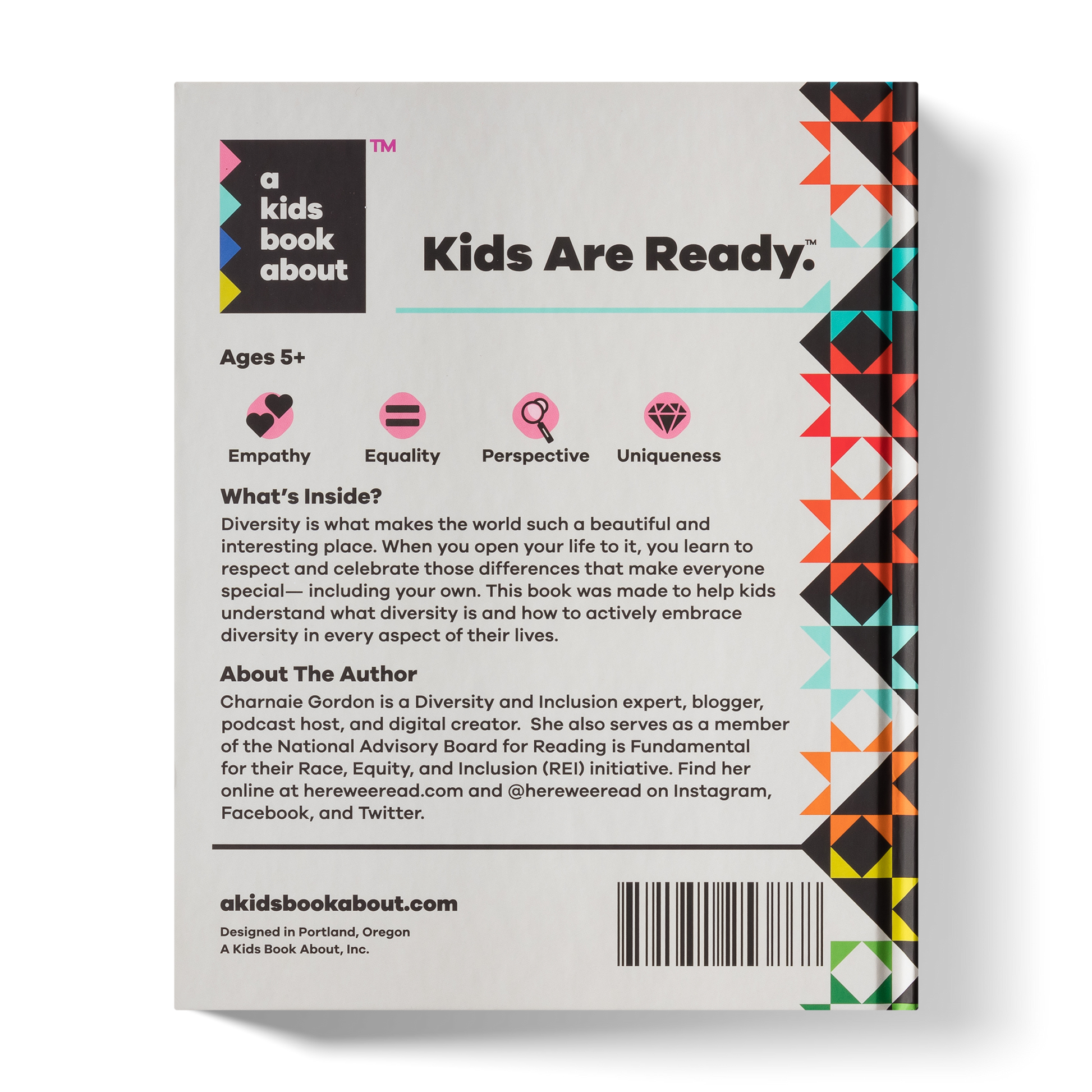 Back cover of a book titled 'Kids Are Ready.' with text and design elements.