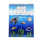 Children's art pad with ocean design featuring a turtle, fish, and coral.