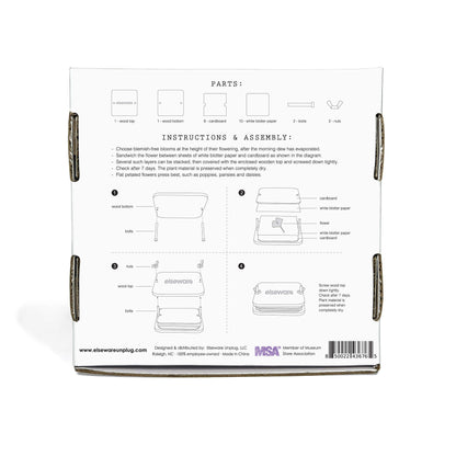 Box with instructions and assembly diagram for a product, featuring Elysius branding.