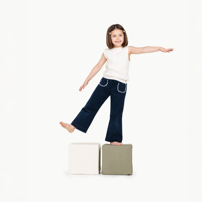 Gathre Cubes – Vegan Leather Play Blocks | Stack, Sit & Play | Set of 2