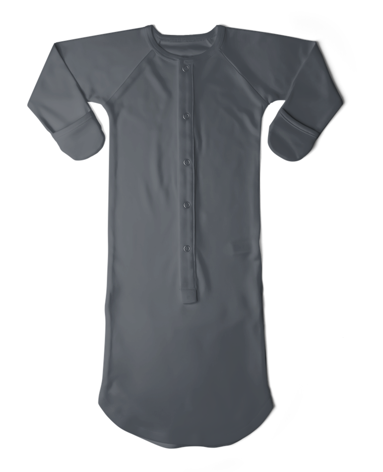 Gray nightgown with long sleeves on a white background