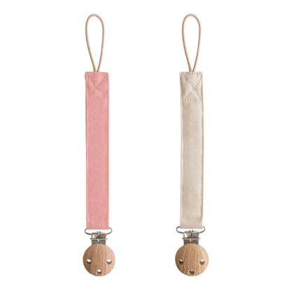 Mushie Linen Pacifier Clip 2-Pack – Water Resistant
