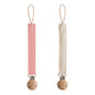 Mushie Linen Pacifier Clip 2-Pack – Water Resistant