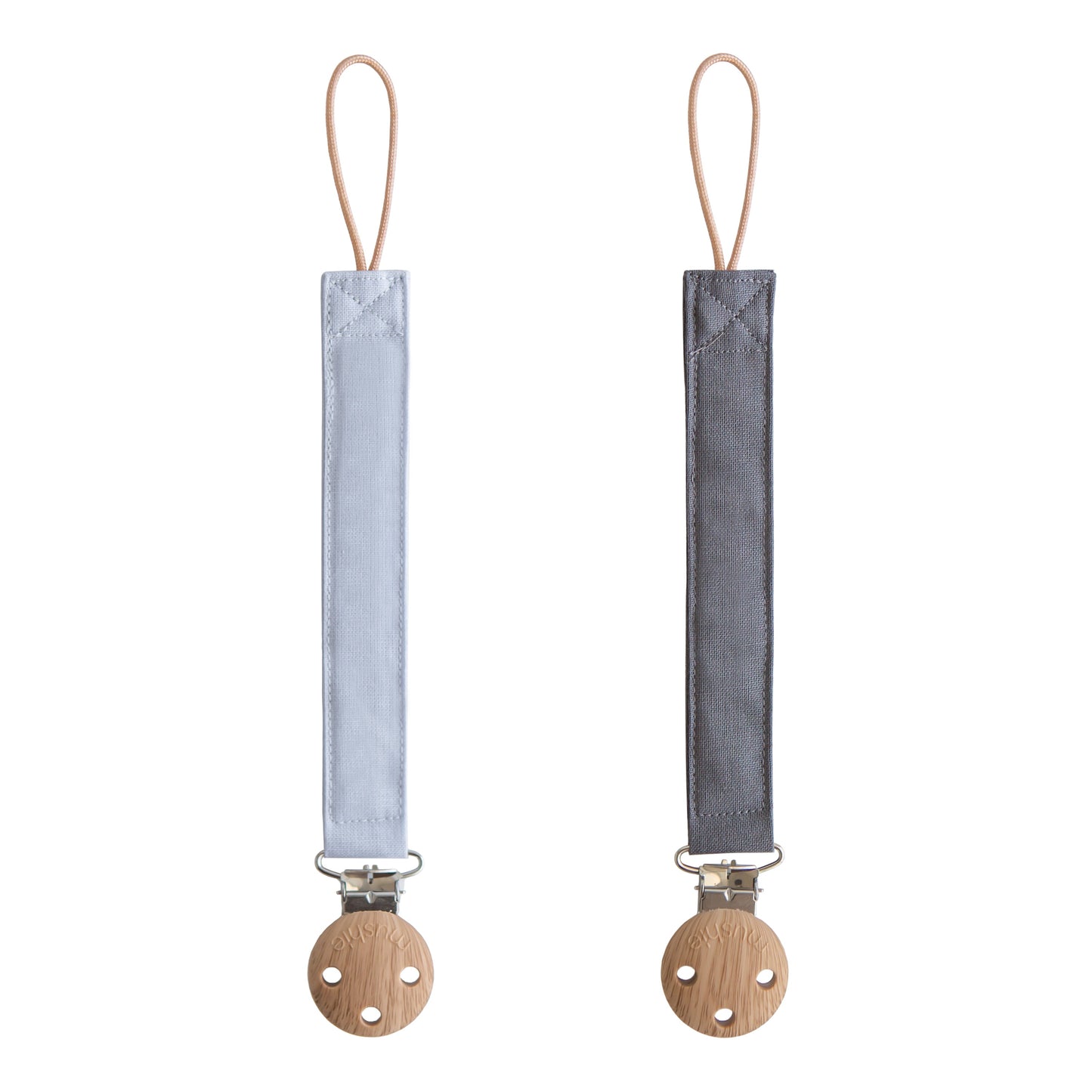 Mushie Linen Pacifier Clip 2-Pack – Water Resistant