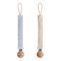 Mushie Linen Pacifier Clip 2-Pack – Water Resistant