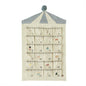 Advent calendar with cartoon designs on a white background