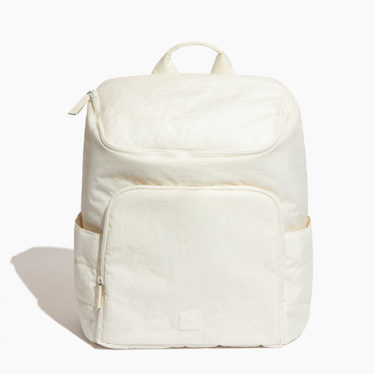 White backpack on a white background