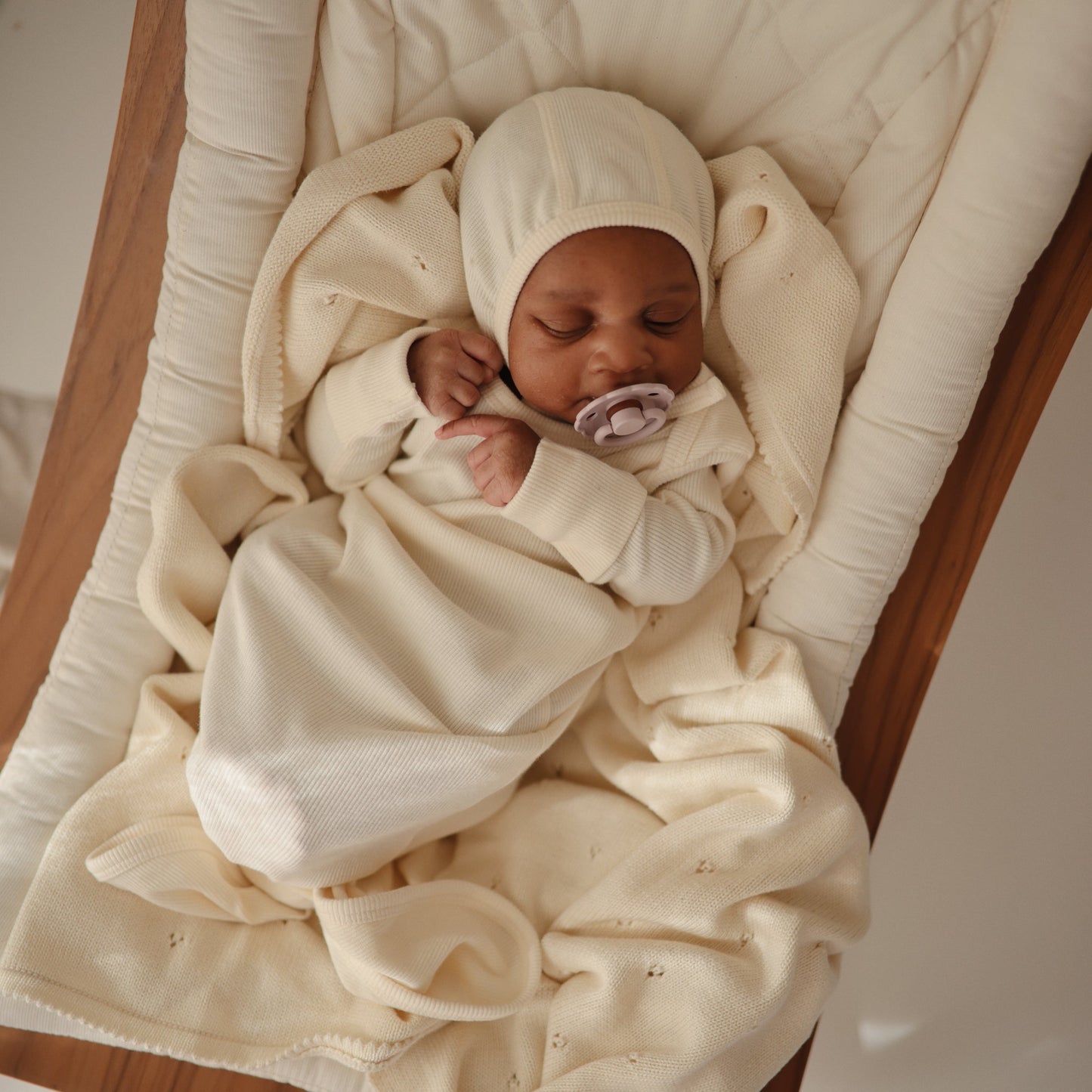 Mushie Baby Bonnet – Organic Cotton Rib Knit