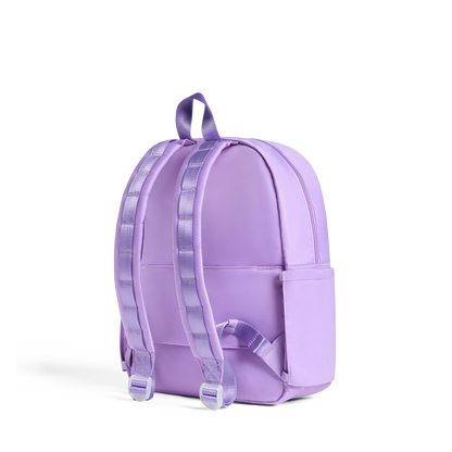 Purple backpack on a white background