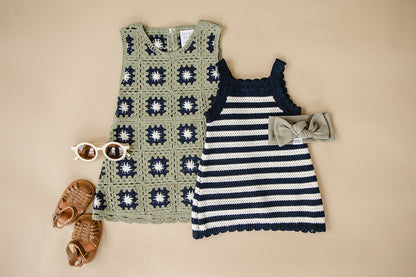 Mebie Baby Navy Stripe Knit Tank Dress