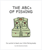 Book cover of 'The ABCs of Fishing' with a fishing vest illustration on a white background.