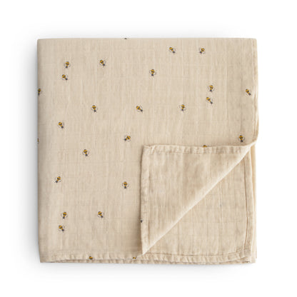 Mushie Muslin Swaddle Blanket – Organic Cotton