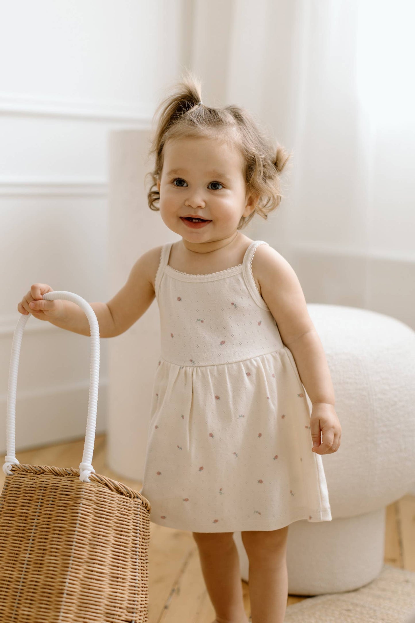 Organic Baby Soleil Pointelle Bodysuit Dress - Pia Floral