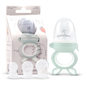 Baby food feeder with packaging and additional components on a white background