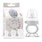 Baby food feeder with packaging and additional components on a white background