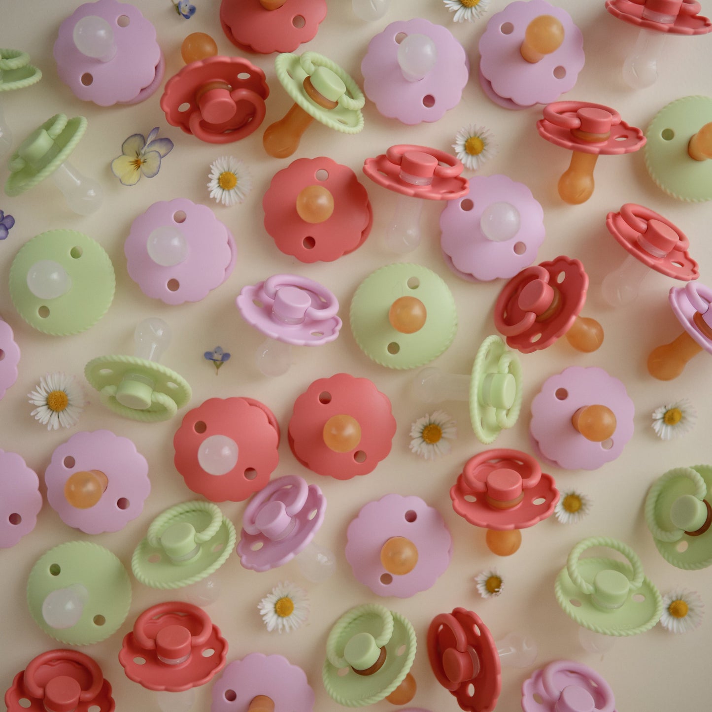 Mushie FRIGG Daisy Pacifier 2-Pack – Natural Rubber
