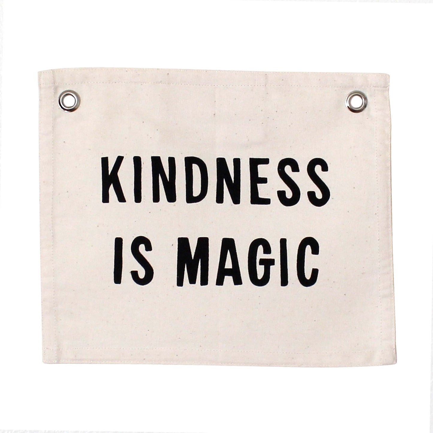 Canvas banner with 'Kindness is Magic' text on a white background
