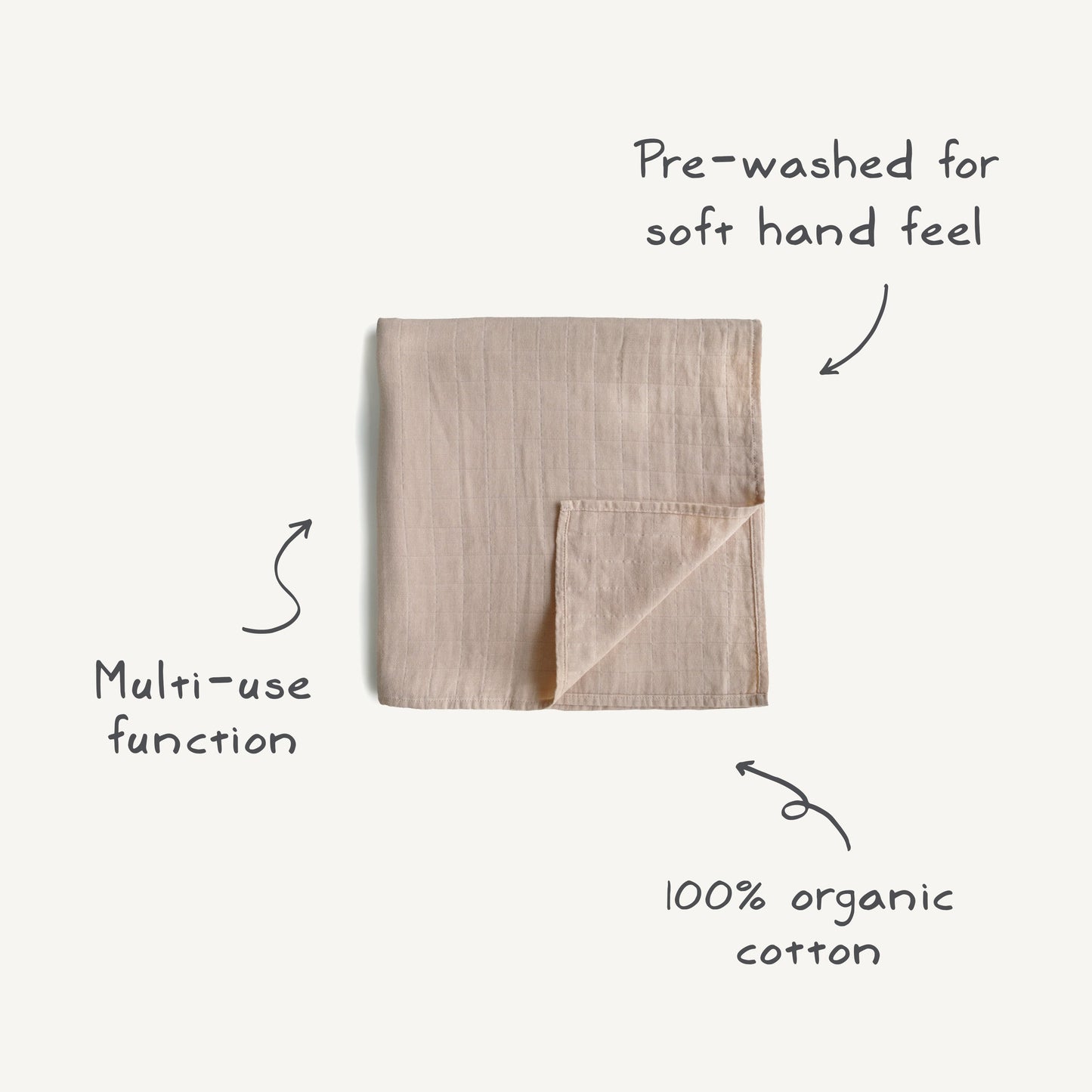Mushie Muslin Swaddle Blanket – Organic Cotton