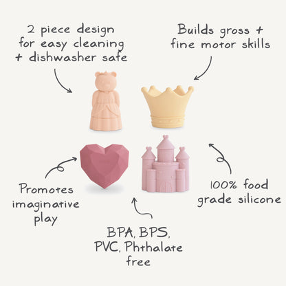 Mushie Princess Mold-Free Bath Play Set – Silicone