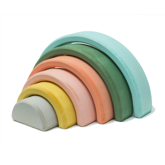 Set of colorful wooden arches on a white background