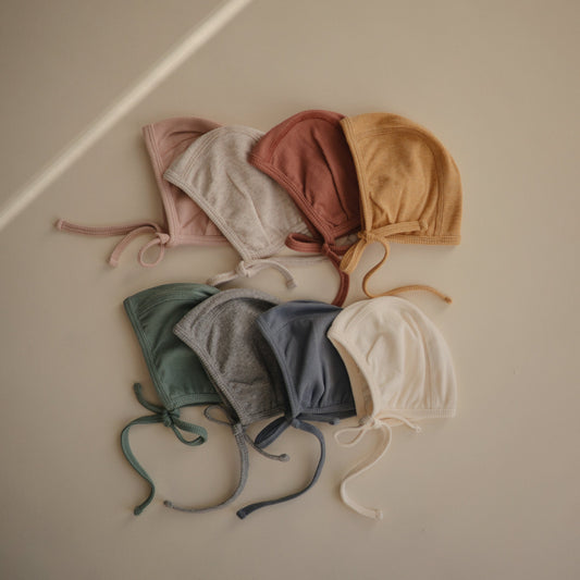 Mushie Baby Bonnet – Organic Cotton Rib Knit