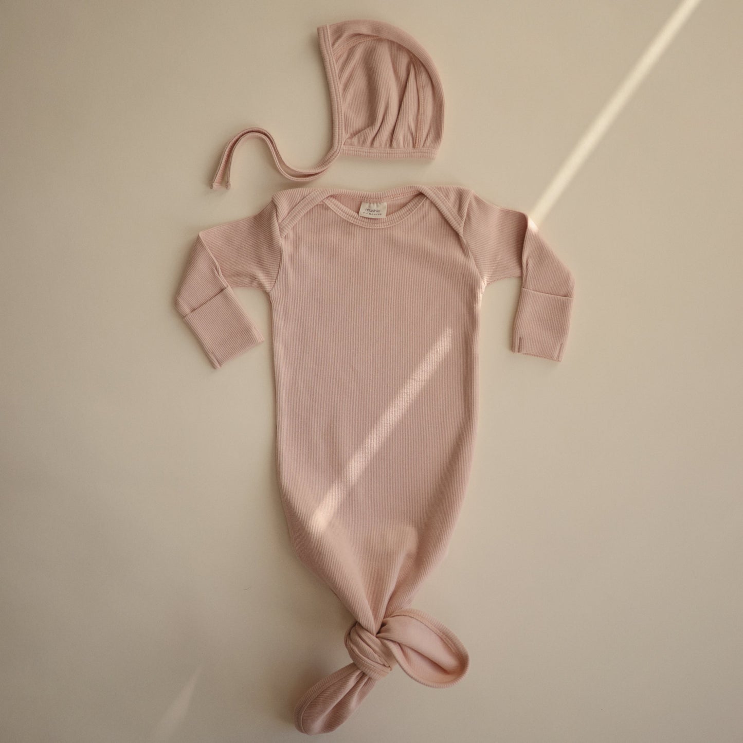 Mushie Baby Bonnet – Organic Cotton Rib Knit