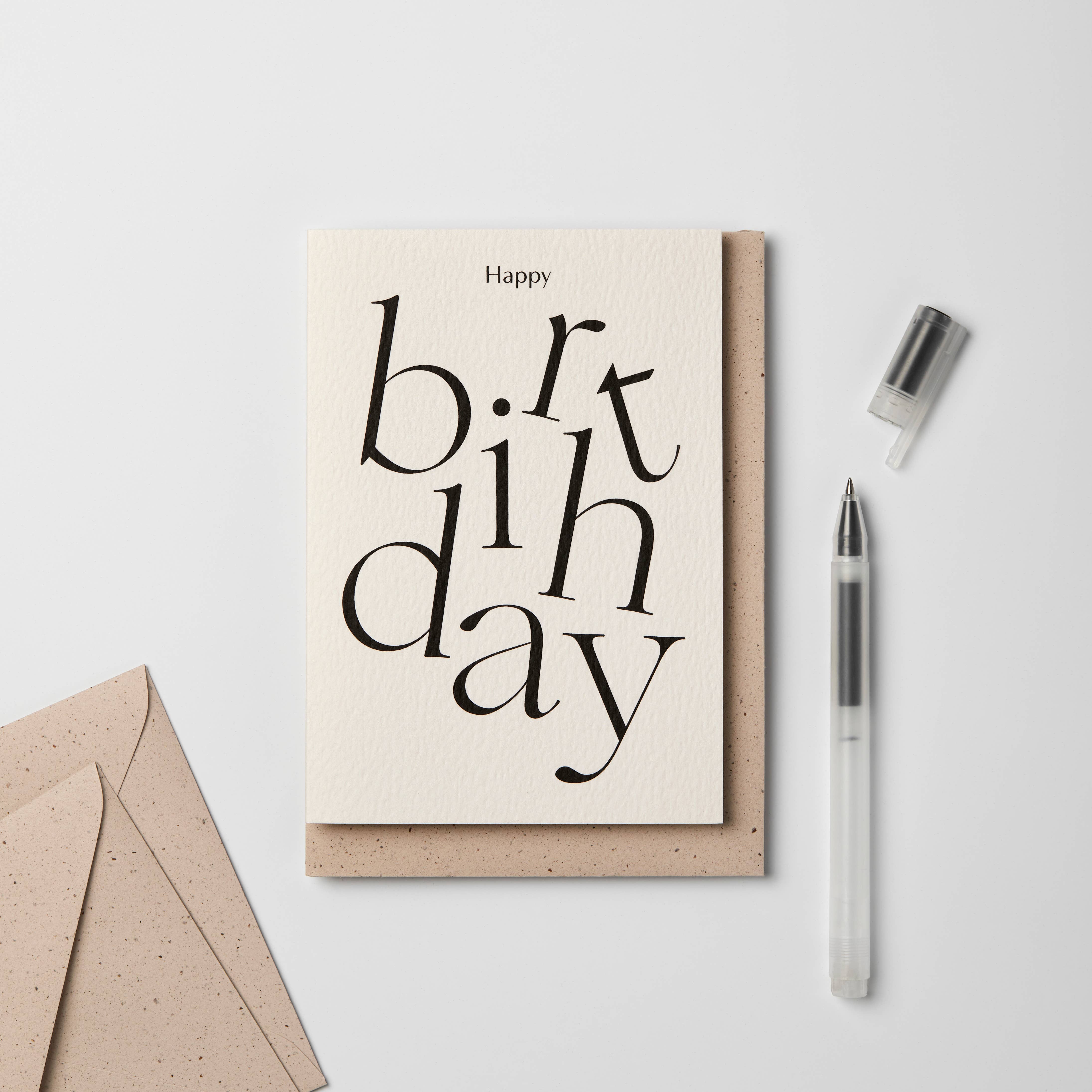 Serif Type Happy Birthday Card
