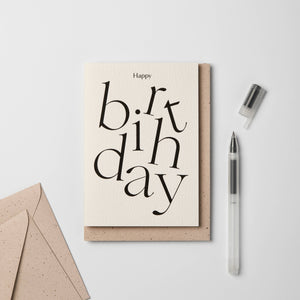 Serif Type Happy Birthday Card